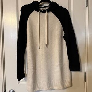 Alice + Olivia Black and Cream Cowl Neck Sweater